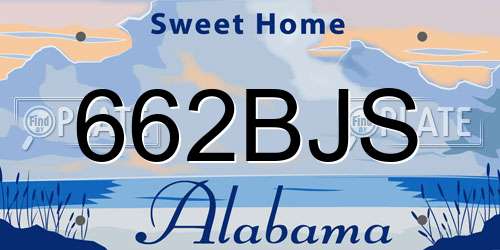 662BJS Alabama License Plate