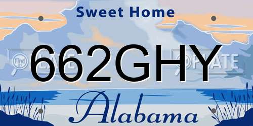 662GHY Alabama License Plate