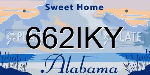 662IKY Alabama License Plate