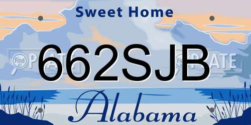 662SJB Alabama License Plate
