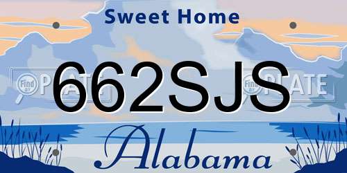 662SJS Alabama License Plate