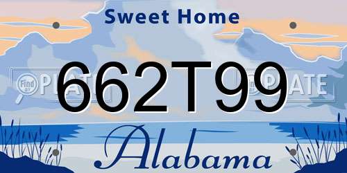 662T99 Alabama License Plate