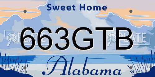 663GTB Alabama License Plate