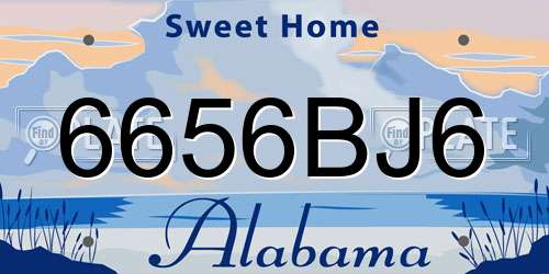 6656BJ6 Alabama License Plate