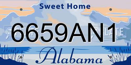 6659AN1 Alabama License Plate
