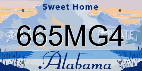 665MG4 Alabama License Plate
