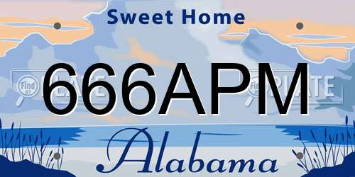 666APM Alabama License Plate
