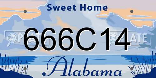 666C14 Alabama License Plate