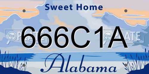 666C1A Alabama License Plate