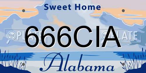 666CIA Alabama License Plate