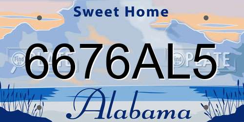 6676AL5 Alabama License Plate