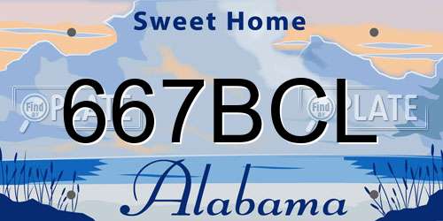 667BCL Alabama License Plate