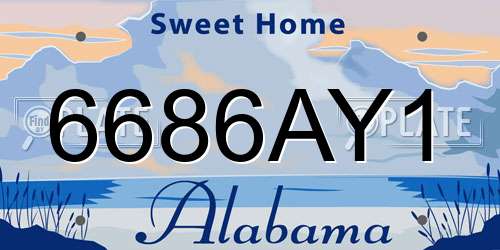 6686AY1 Alabama License Plate