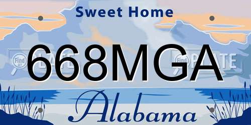 668MGA Alabama License Plate