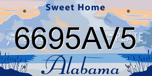 6695AV5 Alabama License Plate