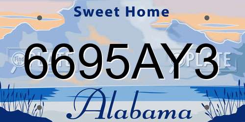 6695AY3 Alabama License Plate