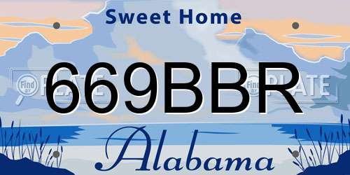 669BBR Alabama License Plate