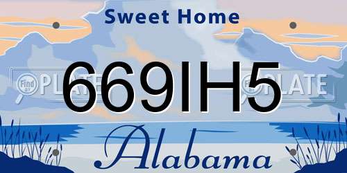 669IH5 Alabama License Plate