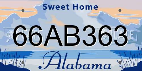 66AB363 Alabama License Plate