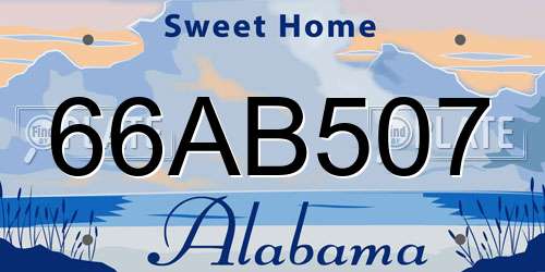 66AB507 Alabama License Plate