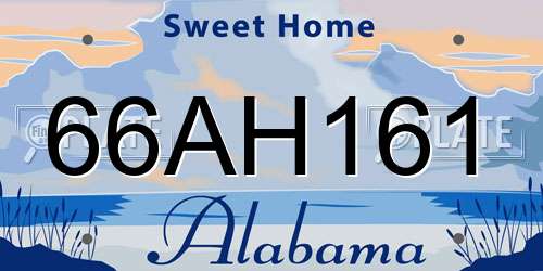 66AH161 Alabama License Plate