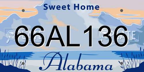 66AL136 Alabama License Plate
