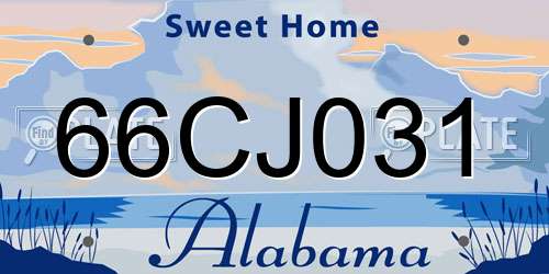 66CJ031 Alabama License Plate