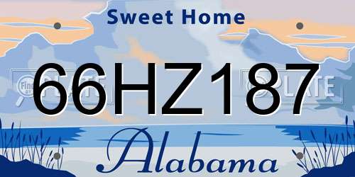 66HZ187 Alabama License Plate