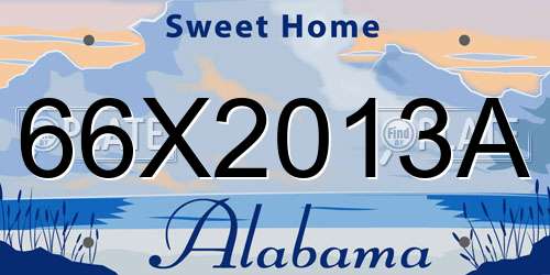 66X2013A Alabama License Plate