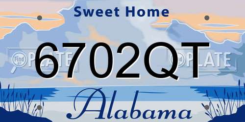 6702QT Alabama License Plate