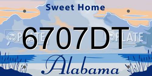 6707DT Alabama License Plate