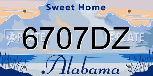 6707DZ Alabama License Plate