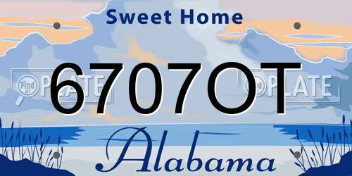 6707OT Alabama License Plate