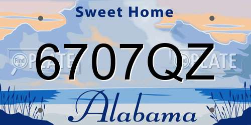 6707QZ Alabama License Plate