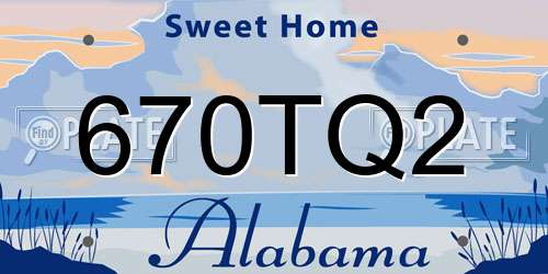 670TQ2 Alabama License Plate