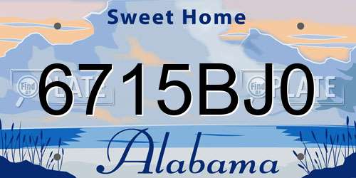 6715BJ0 Alabama License Plate