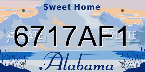 6717AF1 Alabama License Plate