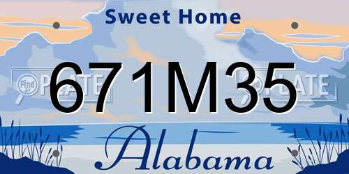671M35 Alabama License Plate