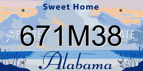 671M38 Alabama License Plate