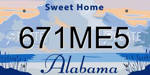 671ME5 Alabama License Plate