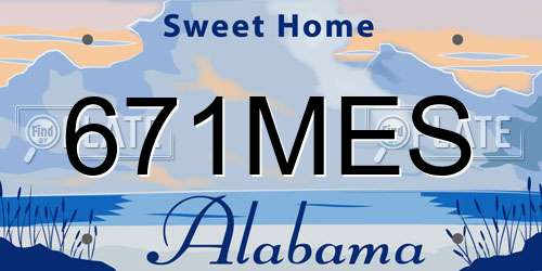 671MES Alabama License Plate