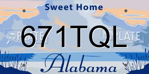 671TQL Alabama License Plate