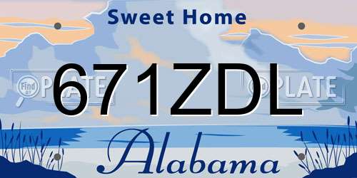 671ZDL Alabama License Plate