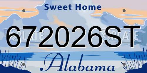 672026ST Alabama License Plate