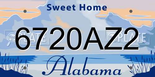 6720AZ2 Alabama License Plate