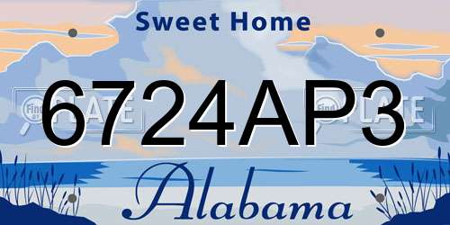 6724AP3 Alabama License Plate