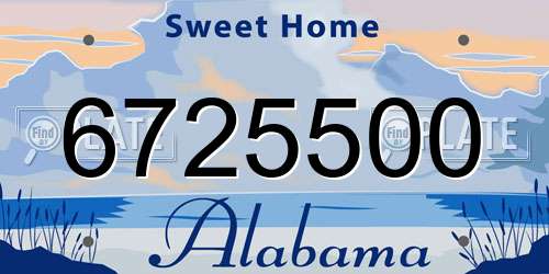 6725500 Alabama License Plate