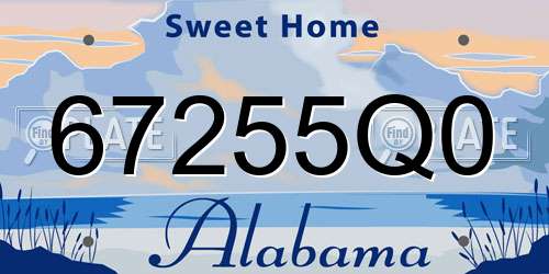 67255Q0 Alabama License Plate