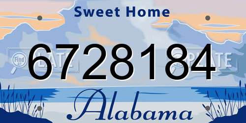 6728184 Alabama License Plate