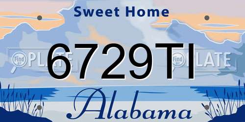 6729TI Alabama License Plate